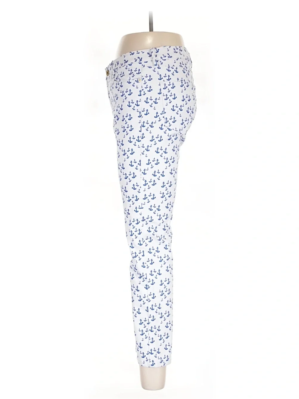 Tommy Hilfiger “Greenwich Skinny Ankle” Crisp Nautical White w/blue Anchor Print